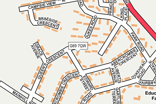 G69 7QW map - OS OpenMap – Local (Ordnance Survey)