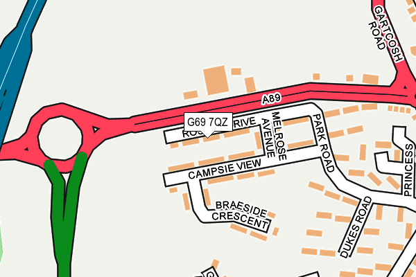 G69 7QZ map - OS OpenMap – Local (Ordnance Survey)