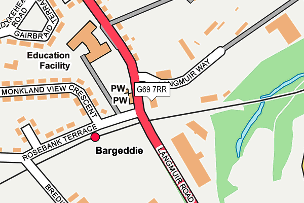 G69 7RR map - OS OpenMap – Local (Ordnance Survey)