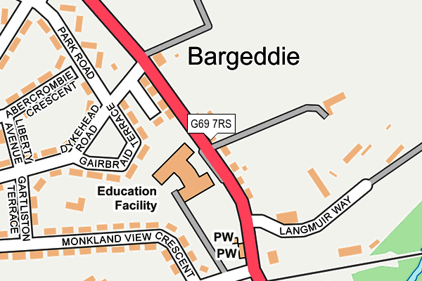 G69 7RS map - OS OpenMap – Local (Ordnance Survey)