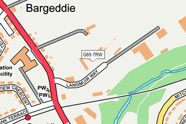 G69 7RW map - OS OpenMap – Local (Ordnance Survey)