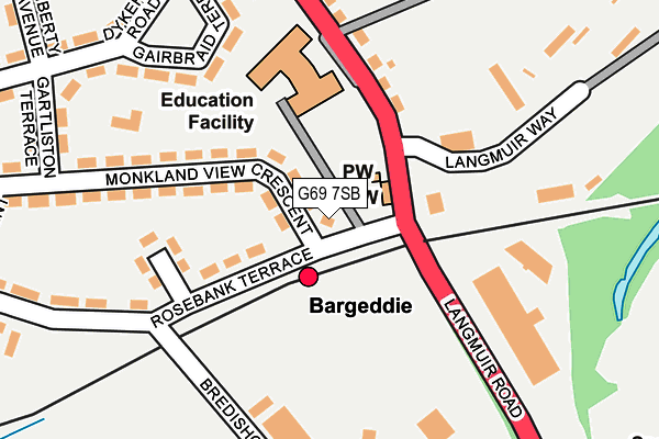 G69 7SB map - OS OpenMap – Local (Ordnance Survey)