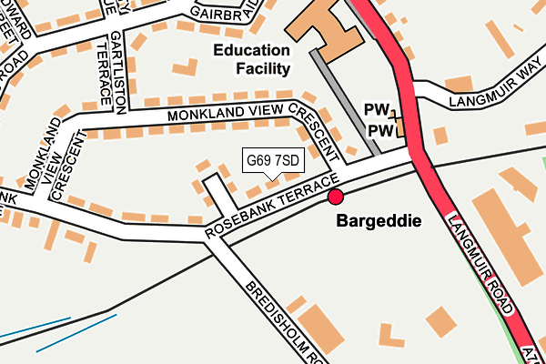 G69 7SD map - OS OpenMap – Local (Ordnance Survey)