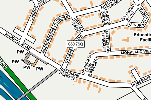 G69 7SQ map - OS OpenMap – Local (Ordnance Survey)
