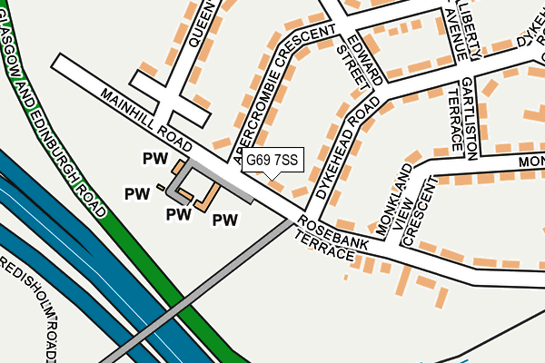 G69 7SS map - OS OpenMap – Local (Ordnance Survey)