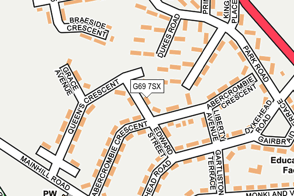 G69 7SX map - OS OpenMap – Local (Ordnance Survey)