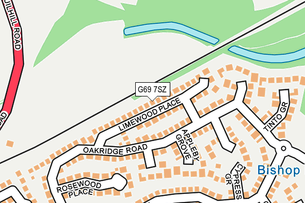 G69 7SZ map - OS OpenMap – Local (Ordnance Survey)