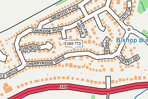 G69 7TD map - OS OpenMap – Local (Ordnance Survey)