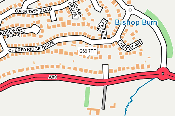 G69 7TF map - OS OpenMap – Local (Ordnance Survey)