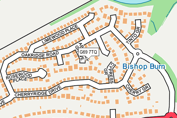 G69 7TQ map - OS OpenMap – Local (Ordnance Survey)