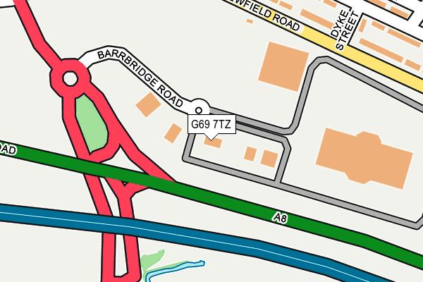 G69 7TZ map - OS OpenMap – Local (Ordnance Survey)