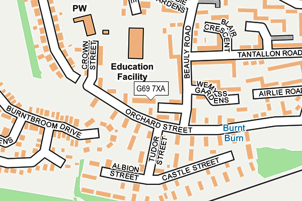 G69 7XA map - OS OpenMap – Local (Ordnance Survey)