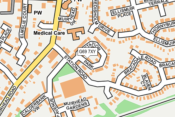 G69 7XY map - OS OpenMap – Local (Ordnance Survey)