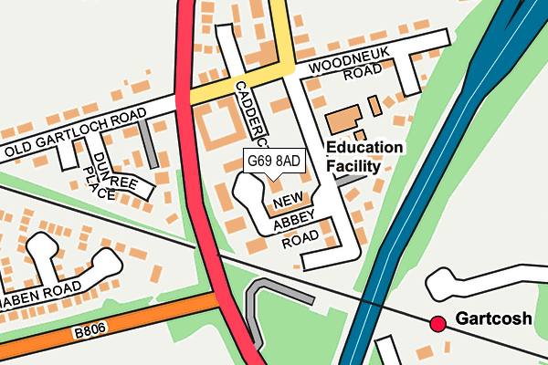 G69 8AD map - OS OpenMap – Local (Ordnance Survey)