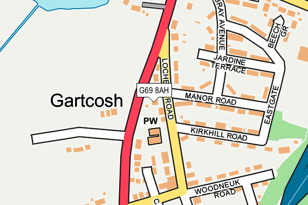 G69 8AH map - OS OpenMap – Local (Ordnance Survey)