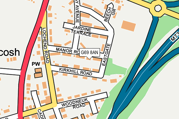 G69 8AN map - OS OpenMap – Local (Ordnance Survey)