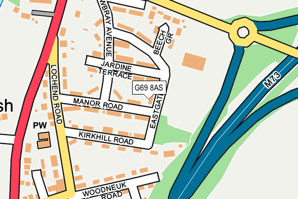 G69 8AS map - OS OpenMap – Local (Ordnance Survey)