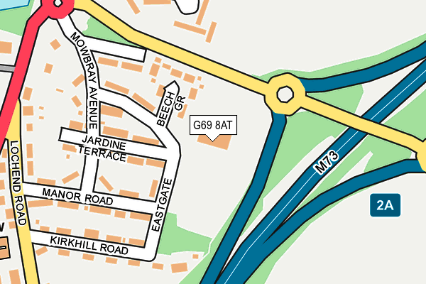 G69 8AT map - OS OpenMap – Local (Ordnance Survey)