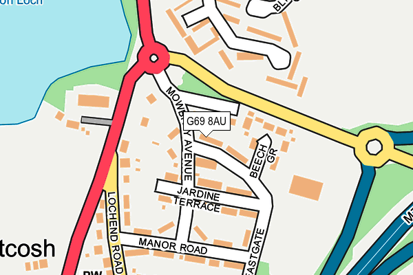 G69 8AU map - OS OpenMap – Local (Ordnance Survey)
