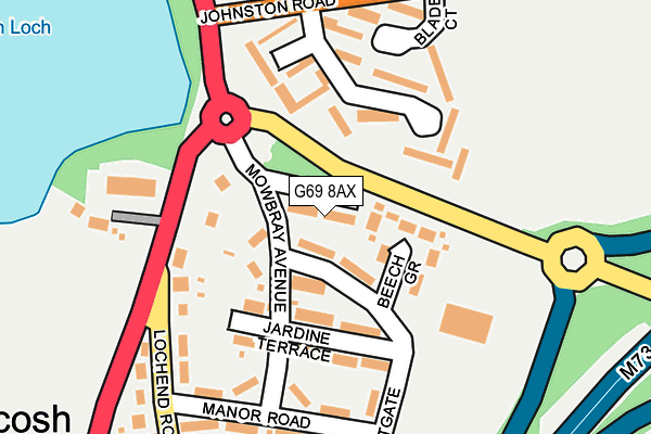 G69 8AX map - OS OpenMap – Local (Ordnance Survey)