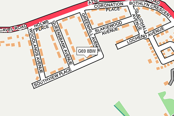 G69 8BW map - OS OpenMap – Local (Ordnance Survey)