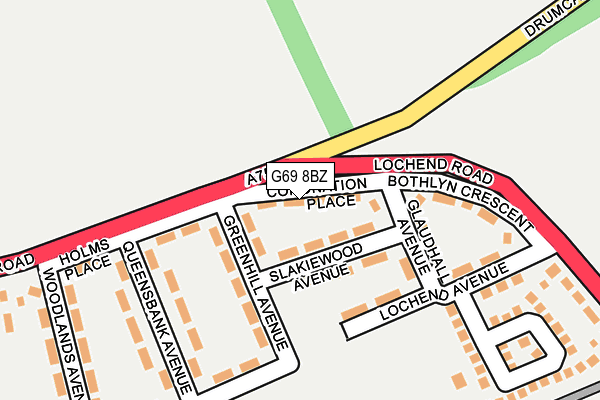 G69 8BZ map - OS OpenMap – Local (Ordnance Survey)