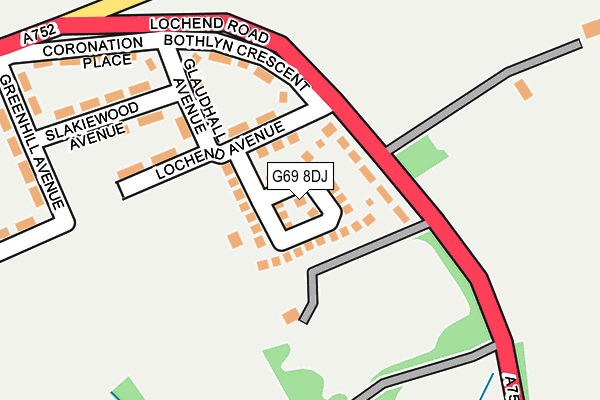 G69 8DJ map - OS OpenMap – Local (Ordnance Survey)