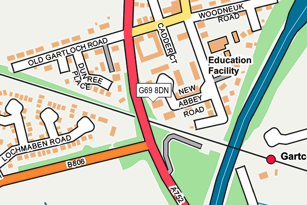 G69 8DN map - OS OpenMap – Local (Ordnance Survey)