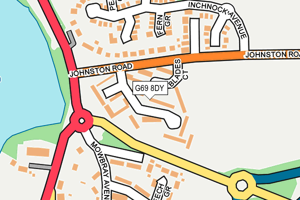 G69 8DY map - OS OpenMap – Local (Ordnance Survey)