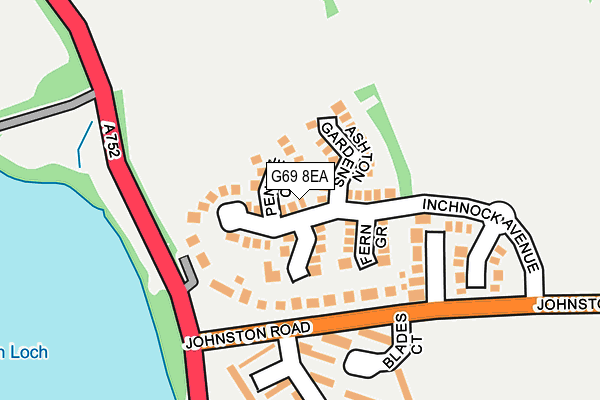 G69 8EA map - OS OpenMap – Local (Ordnance Survey)