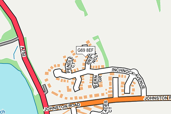 G69 8EF map - OS OpenMap – Local (Ordnance Survey)