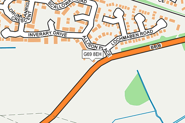 G69 8EH map - OS OpenMap – Local (Ordnance Survey)