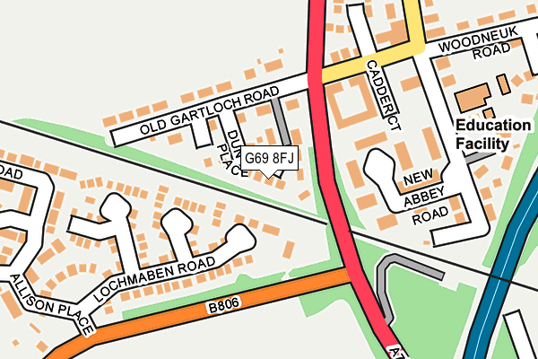 G69 8FJ map - OS OpenMap – Local (Ordnance Survey)