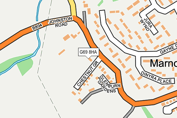 G69 8HA map - OS OpenMap – Local (Ordnance Survey)