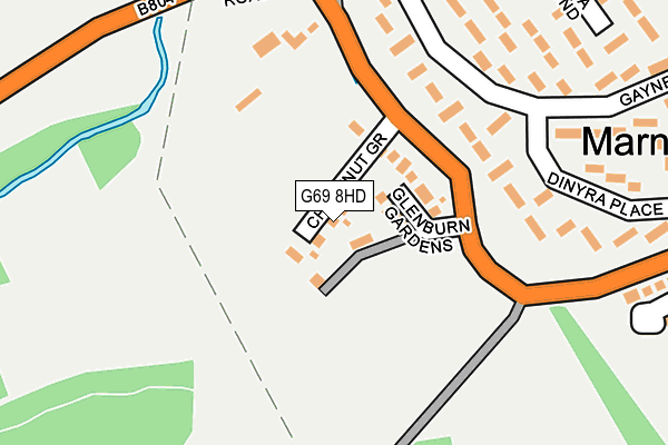 G69 8HD map - OS OpenMap – Local (Ordnance Survey)