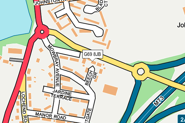 G69 8JB map - OS OpenMap – Local (Ordnance Survey)
