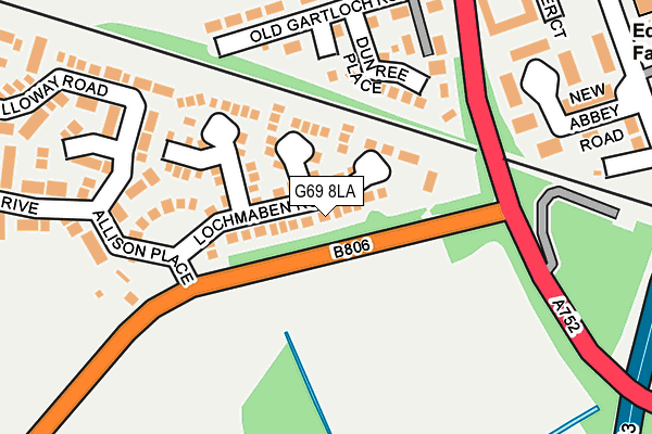 G69 8LA map - OS OpenMap – Local (Ordnance Survey)