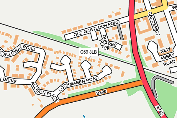 G69 8LB map - OS OpenMap – Local (Ordnance Survey)