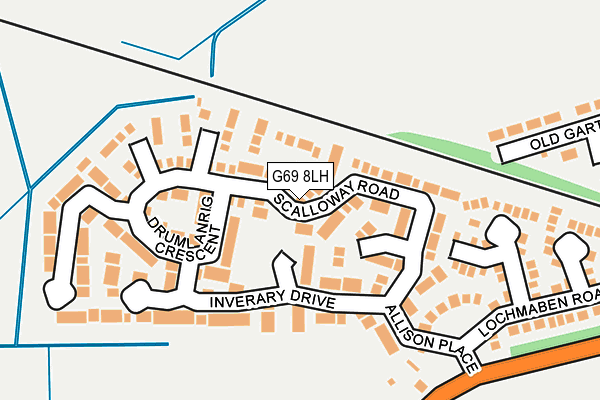G69 8LH map - OS OpenMap – Local (Ordnance Survey)
