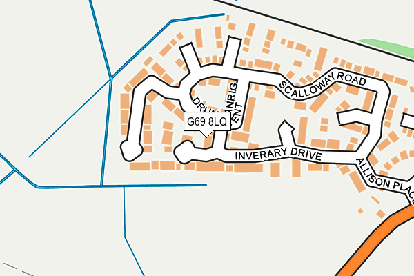 G69 8LQ map - OS OpenMap – Local (Ordnance Survey)