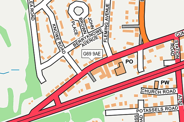 G69 9AE map - OS OpenMap – Local (Ordnance Survey)