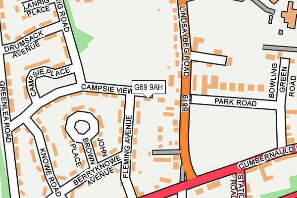 G69 9AH map - OS OpenMap – Local (Ordnance Survey)