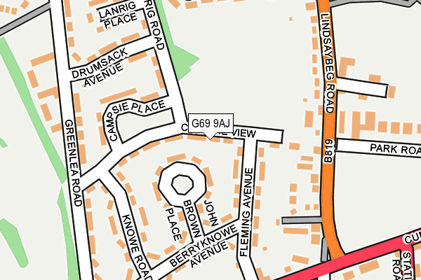 G69 9AJ map - OS OpenMap – Local (Ordnance Survey)