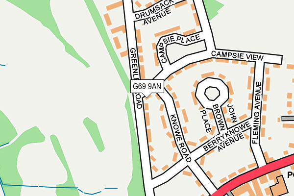 G69 9AN map - OS OpenMap – Local (Ordnance Survey)