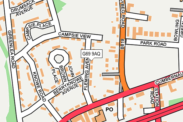 G69 9AQ map - OS OpenMap – Local (Ordnance Survey)