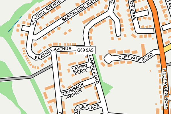 G69 9AS map - OS OpenMap – Local (Ordnance Survey)