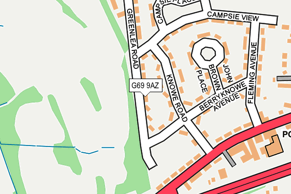 G69 9AZ map - OS OpenMap – Local (Ordnance Survey)