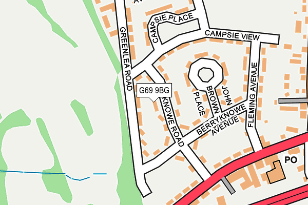 G69 9BG map - OS OpenMap – Local (Ordnance Survey)