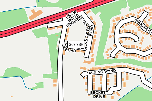 G69 9BH map - OS OpenMap – Local (Ordnance Survey)