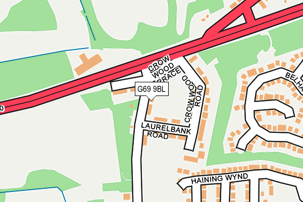 G69 9BL map - OS OpenMap – Local (Ordnance Survey)